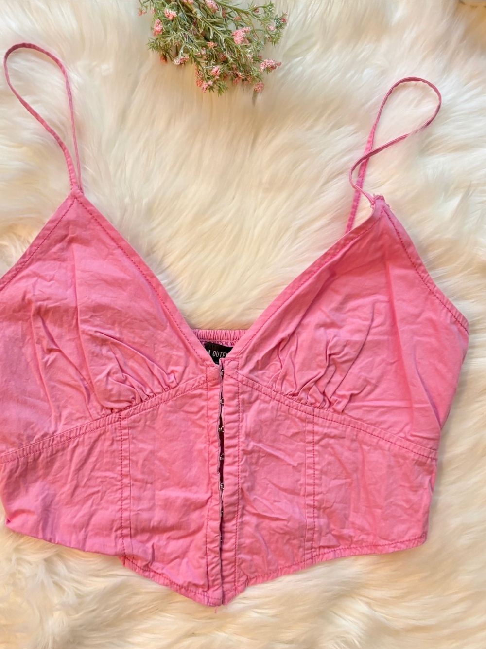 Urban Outfitters Pink Cropped Corset Top